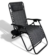 Розкладне крісло шезлонг LEOBRO Zero Gravity темно-сіре (HT-167D DARK GREY)