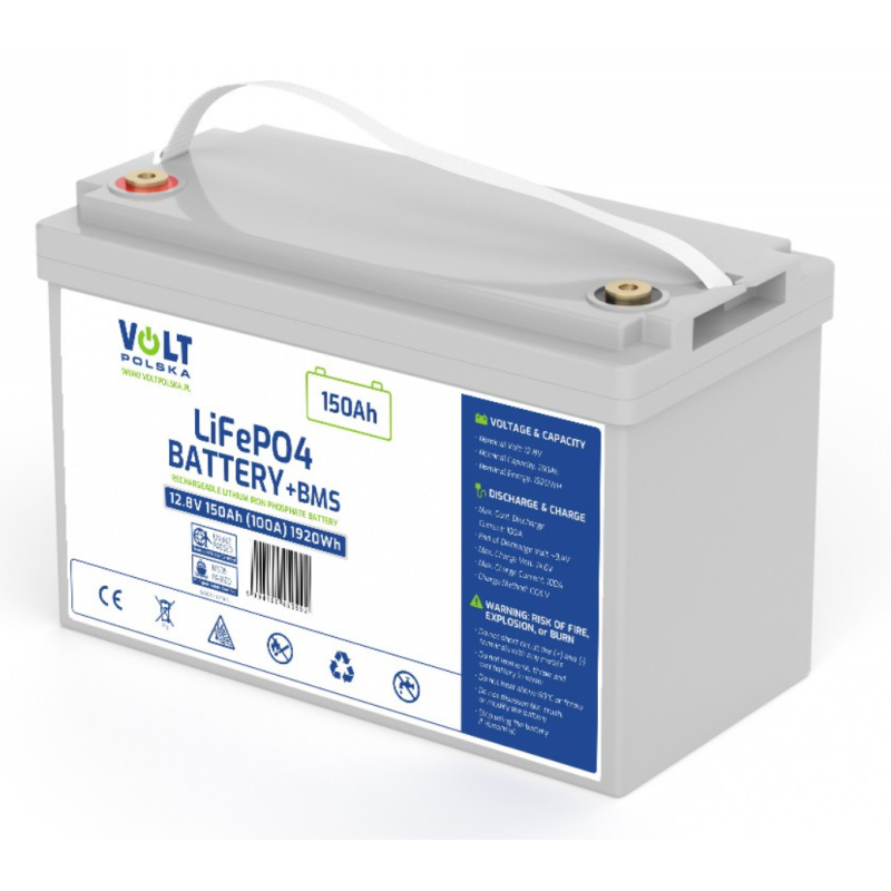 Акумулятор Volt Polska LiFePO4 12,8V 150Ah (100A) + BMS (6AKLI15012)