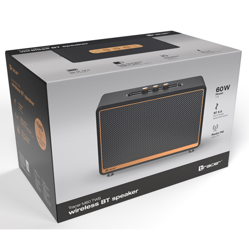 Bluetooth стовпчик Tracer M60 TWS Black 60W (TRAGLO47249)