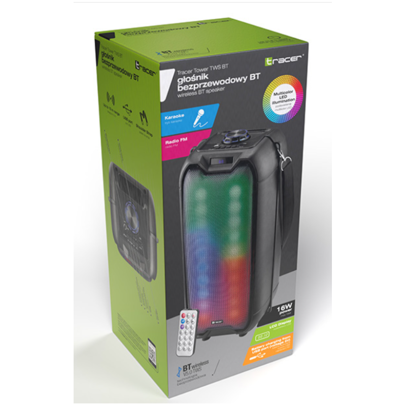 Караоке-блютуз колонка Tracer Rocket TWS Black 16W (TRAGLO46925)