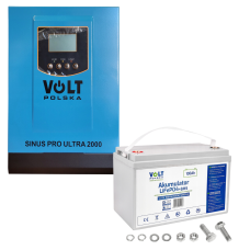 Комплект Volt Polska ULTRA-HV 2000 12/230V 1600/2400W + Акумулятор Volt Polska LiFePO4 12,8V 100Ah
