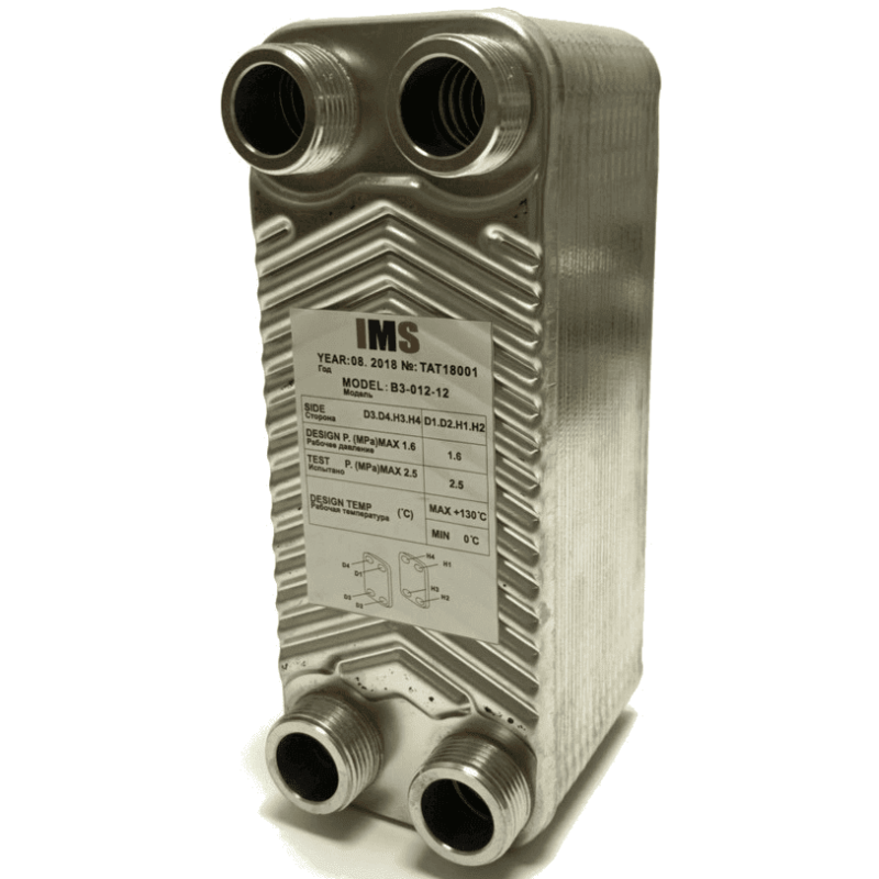 Паяний пластинчастий теплообмінник IMS B3-012-ZB-12 (3/4")