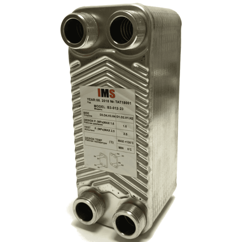 Паяний пластинчастий теплообмінник IMS B3-012-ZB-20 (3/4")