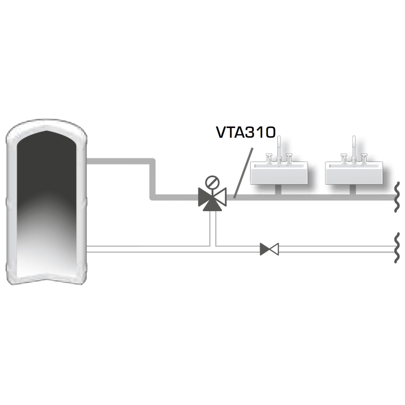 Триходовий змішувальний клапан Esbe VТА 312 35-60°C DN15 1/2"