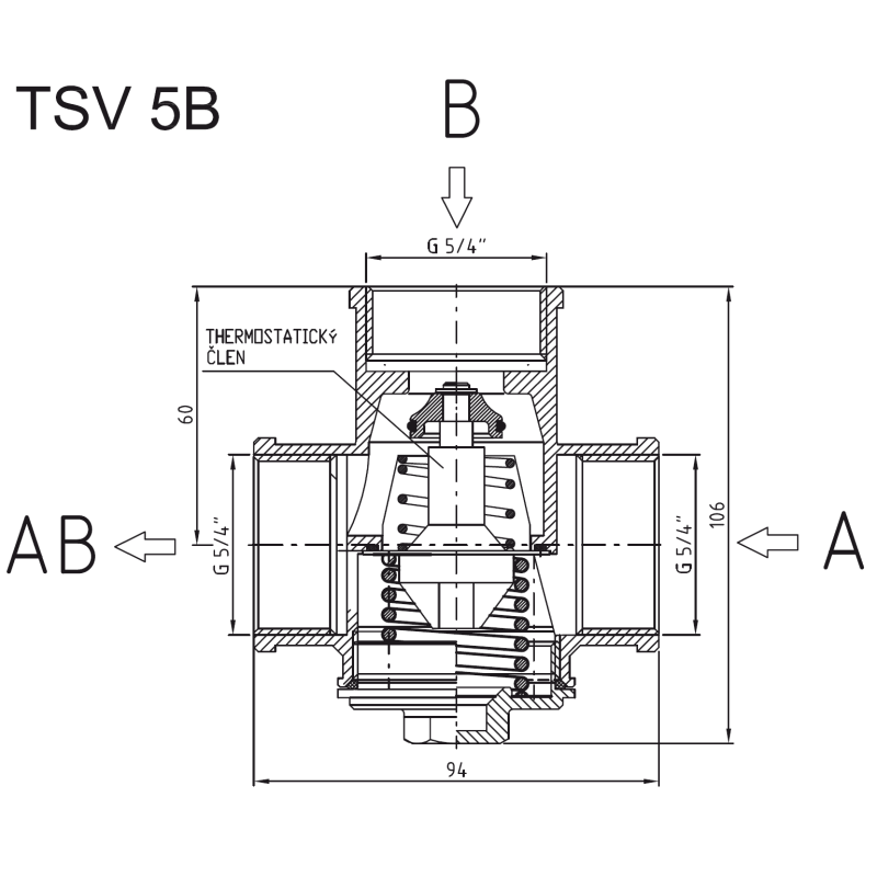 Триходовий змішувальний клапан Regulus TSV5B 65°C DN32 1 1/4"